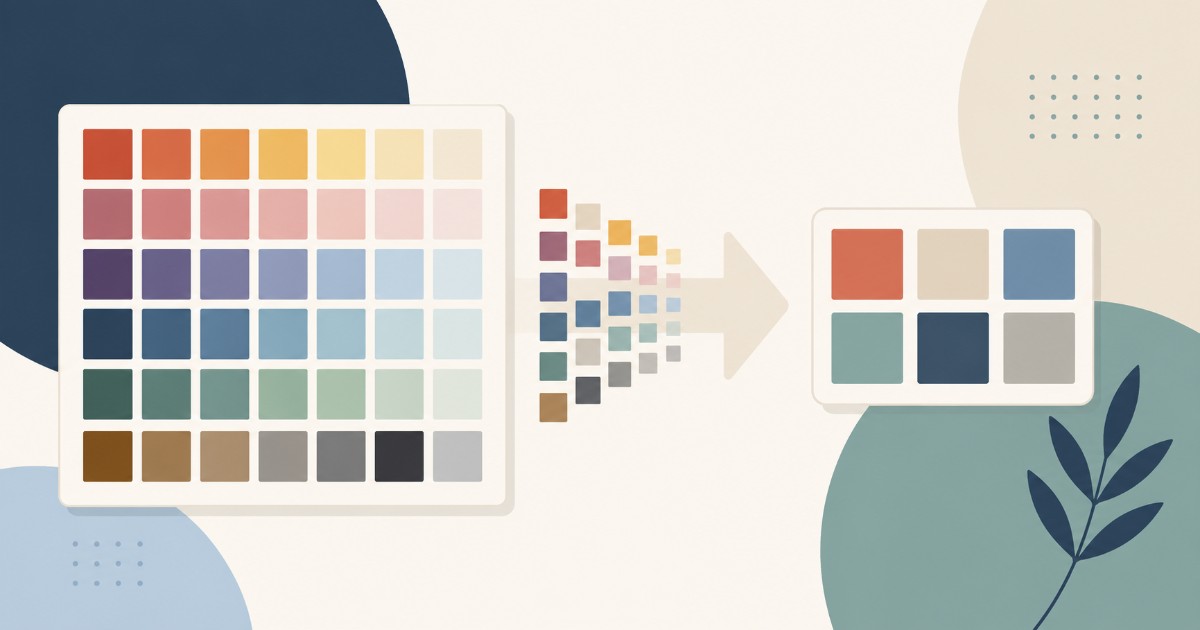 Ilustrace omezené barevné palety formátu GIF